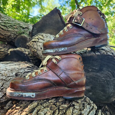 RARE 1930s Vintage Chippewa Shoes Steel Wood Platform Sole Leather