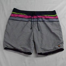 Hugo Boss XL x 7" Blue Stripe Mens Swim Surf Beach Lined Board Shorts