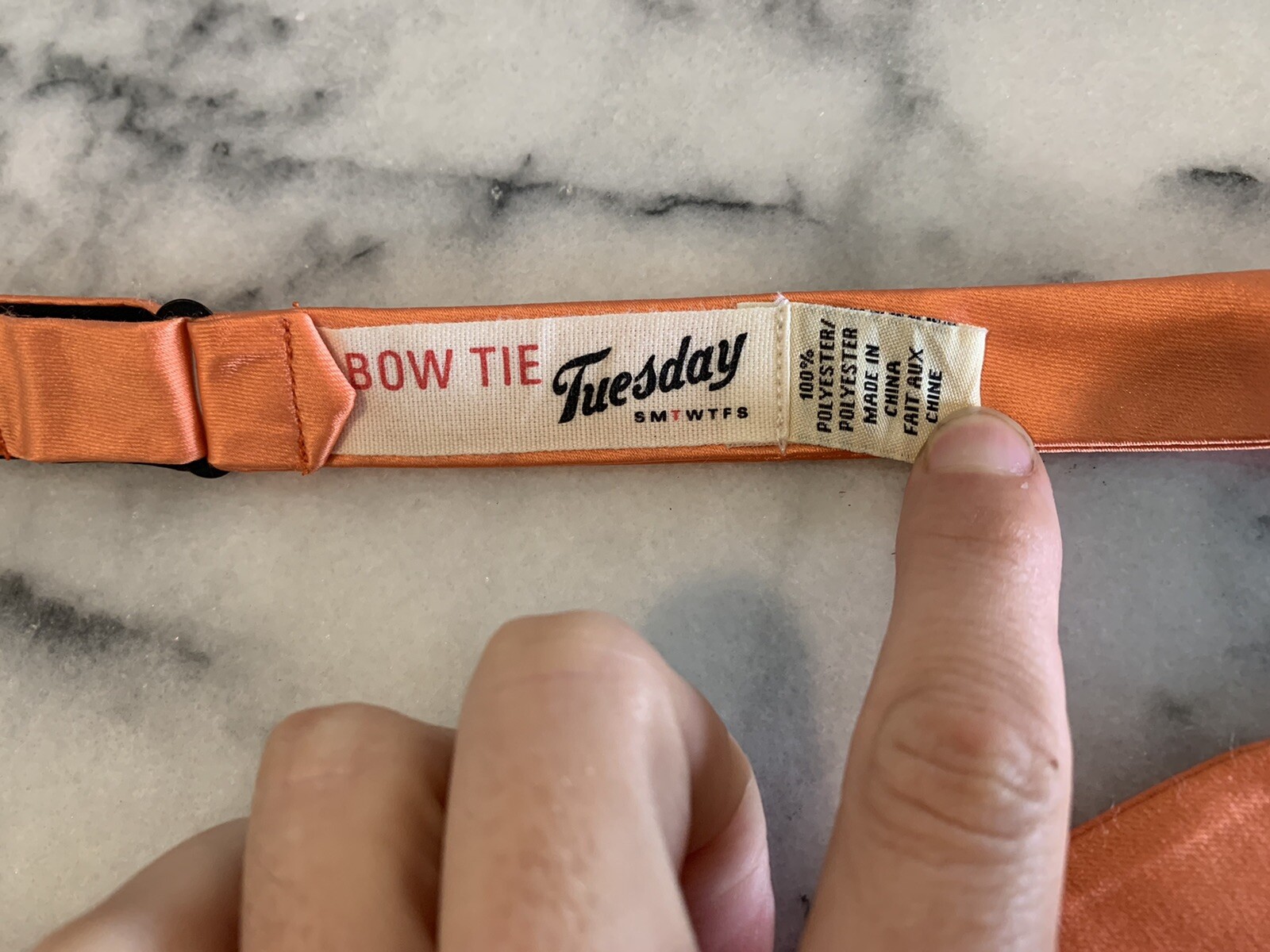 Bow Tie Tuesday Solid Orange Adjustable Self Tie … - image 3