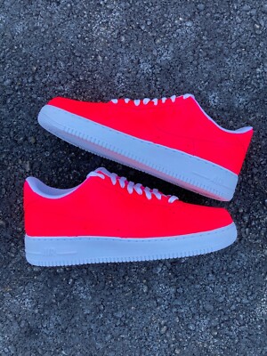 Air Force 1 Neon Pink Custom White Casual Shoes Mens Womens Kids Shoes Sneakers