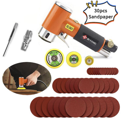 Mini 1''2''3''Dual Action Random Orbital Air Sander Kit Car Polisher with Sandpaper