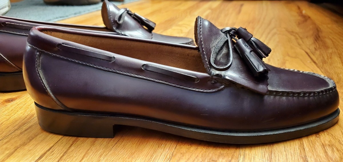 LL Bean Burgundy Leather Oxford Tassel Loafers Mens Size  display picture 2