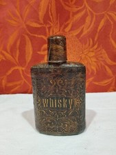 antique Whisky flask, sheathed in embossed imitation leather