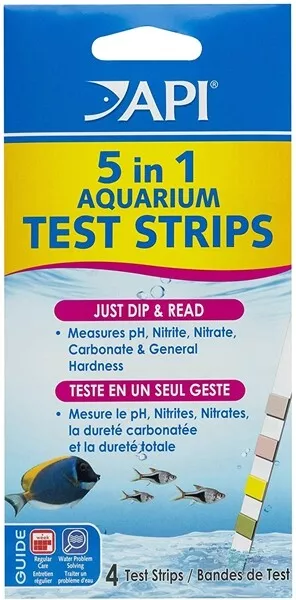 API 5 in 1 Aquarium Water Test Strips, 4 count