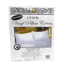 2 Deluxe Zippered Vinyl Pillow Covers Protects Against Bed Bugs Sanitary Home