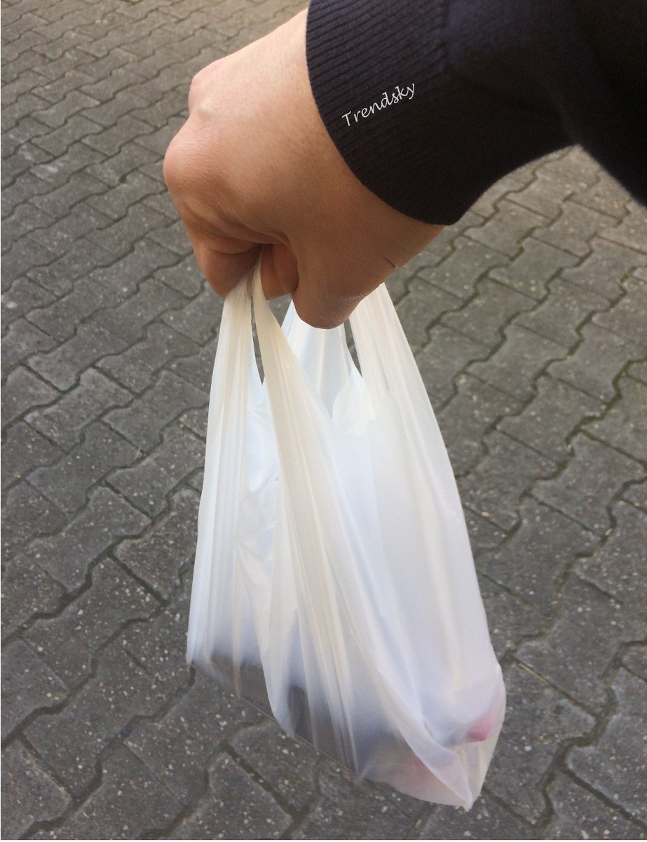 100 Stück Hemdchentragetaschen Weiß - Robuste Plastiktüten 28+14x48 Cm Für Imbiss & Markt