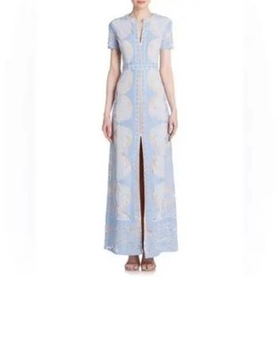 BCBG MAXAZRIA CAILEAN LIGHT BLUE LACE MAXI GOWN DRESS SIZE 2 $368 | eBay
