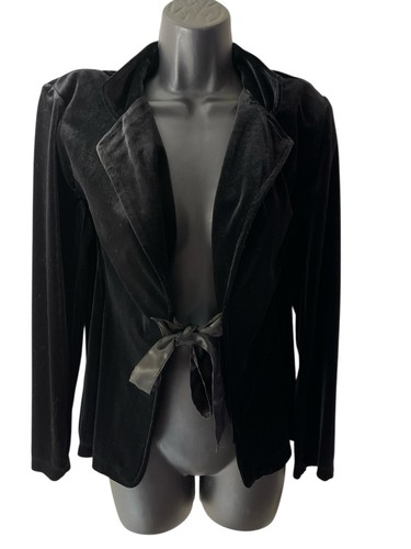 Notations 2 Fer Twin Set Jacket Womens Small Black Velvet Goth Glam Career NWT