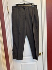 🔥Ralph Lauren Chaps Pleated Trousers Charcoal Gray Wool 35 W