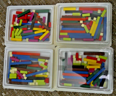 Lot of 4 EDUCATIONAL CUISENAIRE RODS MATH MANIPULATIVES Wooden Homeschooling