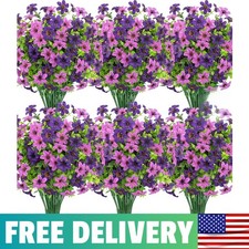 20 Bundles Artificial Flowers for Outdoors, Fake Silk Flowers UV Resistant Fa...