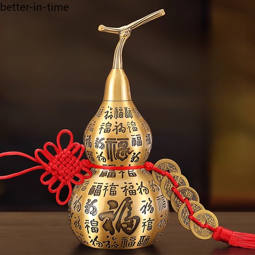 Exquisite Brass Calabash Ornament Open Lid All Copper Five Emperor ...