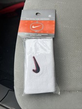 NOWE Nike Biało-czarne opaski na rękę Swoosh Pro Double Wide 2-pak