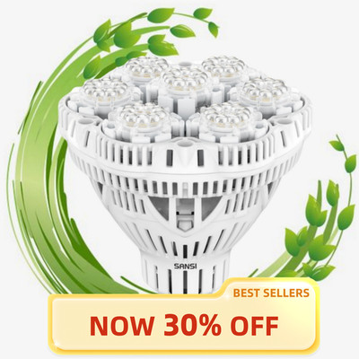 SANSI Pflanzenlampe LED 36W Vollspektrum Gewächshaus Zelt Grow Lights E27 CE