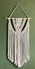 Macrame Wall Hanging Boho Decor Wood Dowel Rod 70's Hippie Handmade