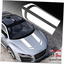 33"x 5.7" Car Hood Stripe Sticker for Auto Racing Sport Body Side Decal White