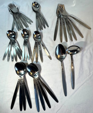 44 PC AMEFA TULIP TIME STAINLESS STEEL FORKS LADLE SPOONS - FREE SHIP