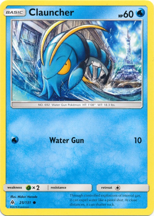 Clauncher - 25/131 - Common (Mp) Forbidden Light - Water Pokémon