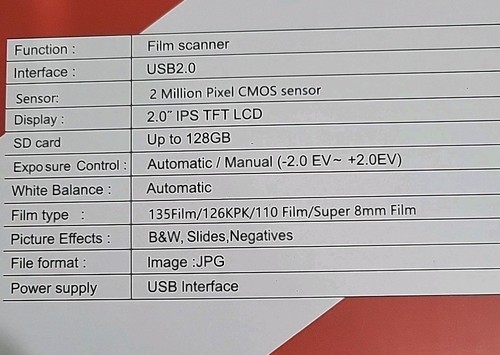 Film Scanner Convert 135 126 110 Films Slides Negatives WYD - 第 2/5 張圖片