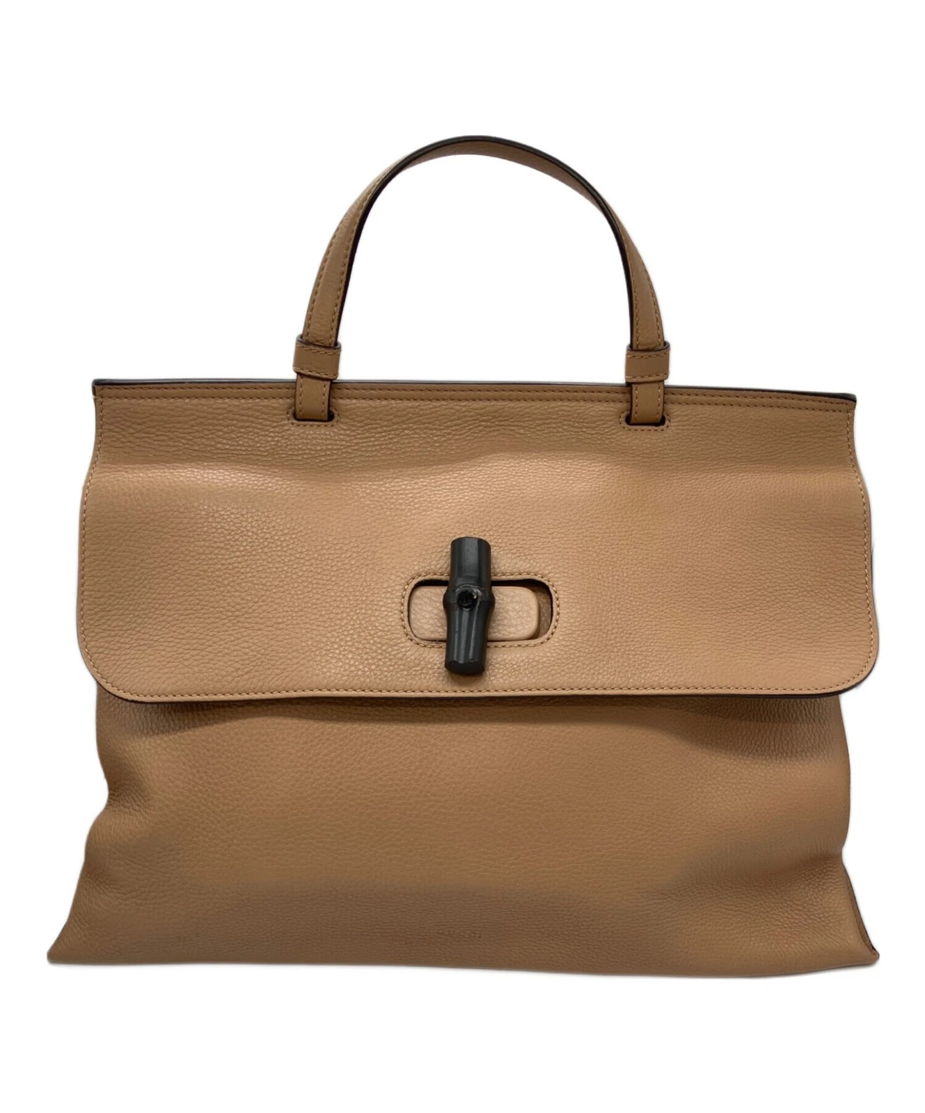 Gucci — Gucci Bamboo 370830 Leather Brown Handbag #TFB5083