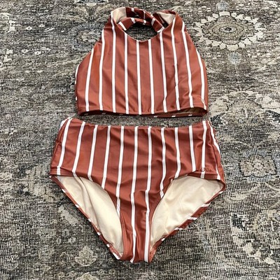 Albion Fit Sydney Game Changer Swim Crop Top and Bottoms Women's Size S/M