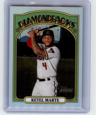 2021 Topps Heritage #83 Ketel Marte Chrome Refractor #/572 Arizona Diamondbacks