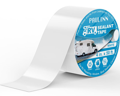 RV Camper Roofing Repair Sealant Tape White, 4 Inch X 50 Foot Natural Rubber Roo