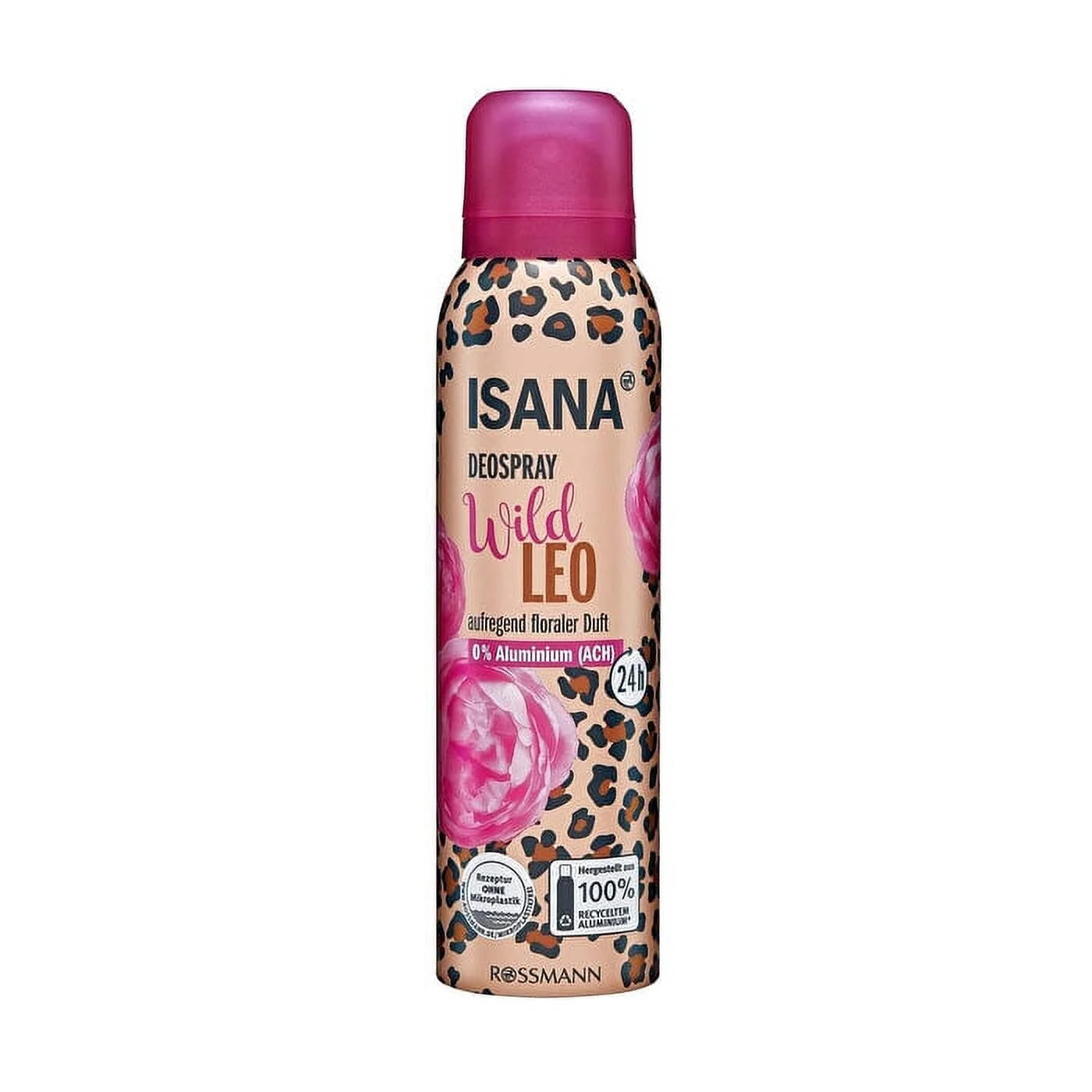ISANA дезодорант-спрей WILD LEO с цветочным ароматом 0% АЛЮМИНИЯ, 150 мл -