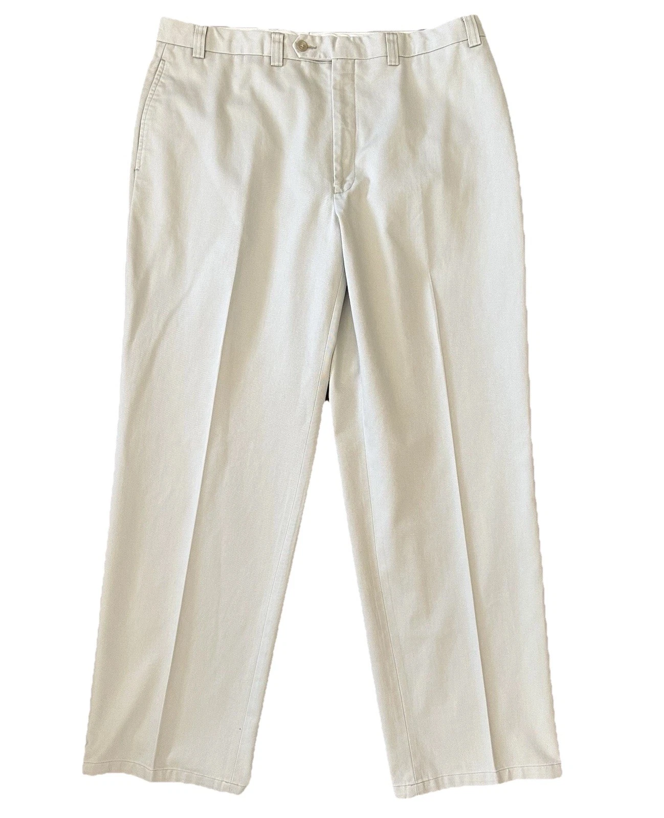 Lauren Ralph Lauren Men's Beige Stretch Classic Fit Flat Front Chinos 38x32 EUC