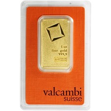 1 oz Valcambi Matte Gold Bar (New w/ Assay) 5349.76 per troy oz