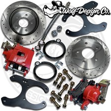 1988-1998 C1500 Ck Obs Rear Disc Brake Conversion Kit W Red Calipers E-brake 1988-1998 C1500 Ck Obs Rear Disc Brake Conversion Kit W Red Calipers E-brake