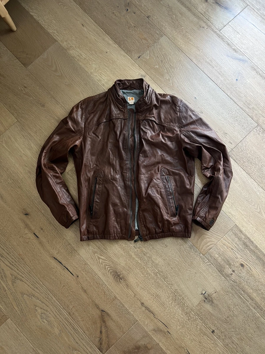 HUGO BOSS Leather Outer Shell Brown Coats, Jackets & Vests for Men