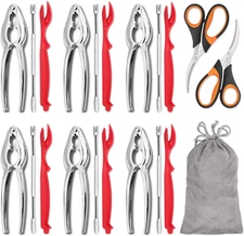 Hiware 20-Piece Seafood Tools Set Includes 6 Crab Crackers, 6 Lobster Shellers, 