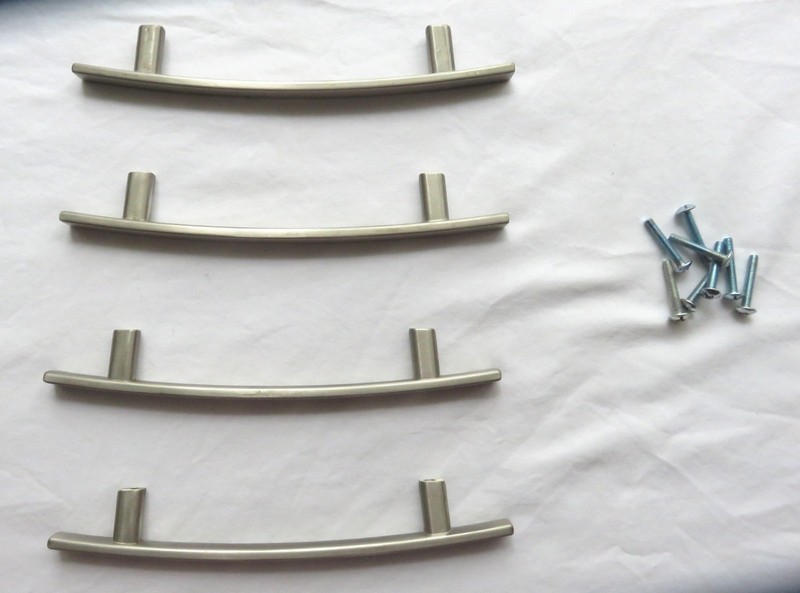 Satin Nickel Kitchen Cabinet Drawer Handle Bar Pulls Length 7-13/16" Lot of 4