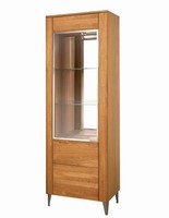 Standvitrine Glasvitrine Latina 70X42X200Cm Honig Eiche Teilmassiv 1-TüRig