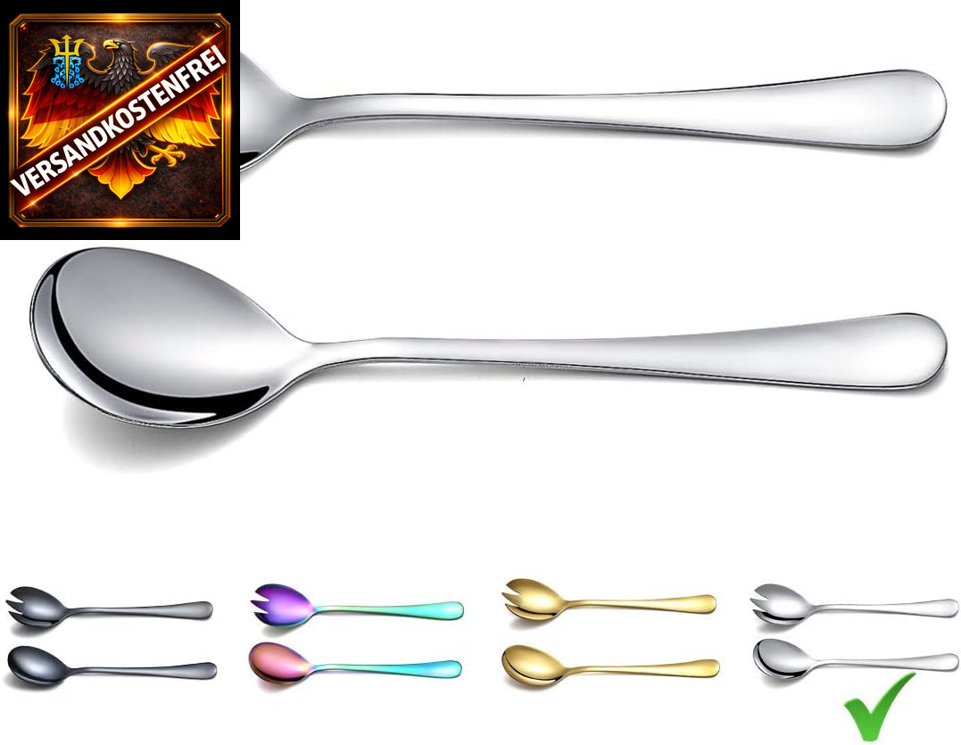 Salat Server Set Edelstahl Salatlöffel Gabel 2er Pack