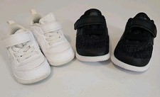 CHILDRENS NIKE COURT BOROUGH LOW WHITE LEATHER 4C BLACK NIKE 5C LOT OF 2