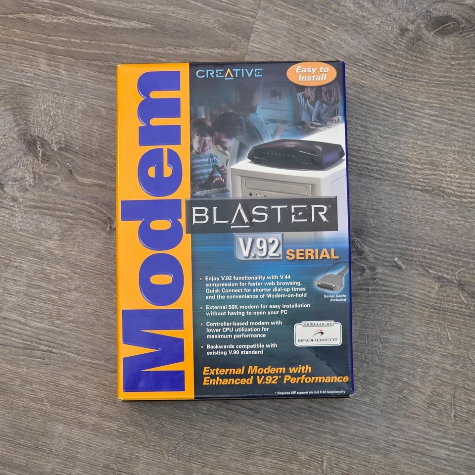 NEW Creative Modem Blaster V.92 Serial External 56K Dial-Up Modem NIB Retro PC - Image 2 of 4