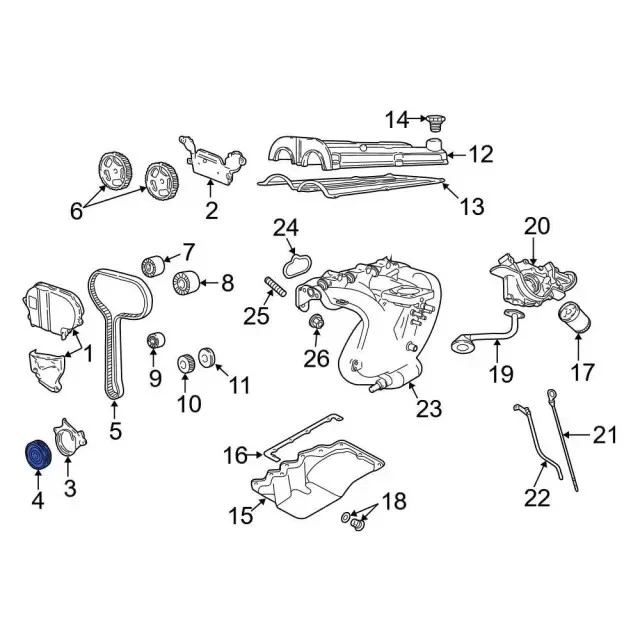 Polia de virabrequim de motor Ford genuína 2M5Z-6312-AA - Imagem 3 de 3