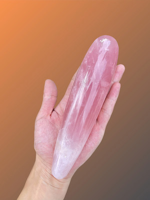 7'' Rose Quartz Crystal Wand - Healing Stick - Crystal Yoni Wand - Healing Wand