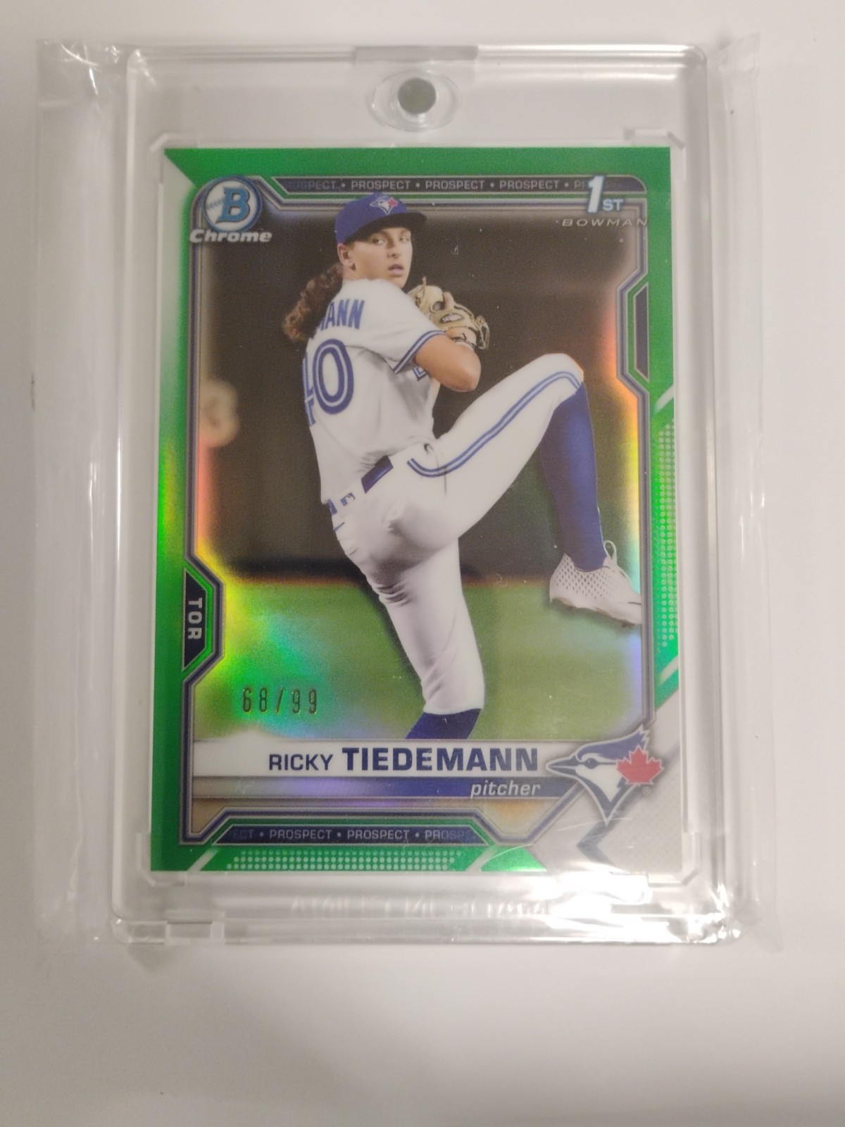 2021 Bowman Chrome Ricky Tiedemann Green Refractor /99