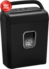6-Sheet Micro-Cut P4 Paper Shredder High-Security w/ Credit Card Slot & 3.4Gal