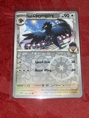 Reverse Holo Pokemon - Hop's Corvisquire - 134/159 JTG: Journey Together R. Holo