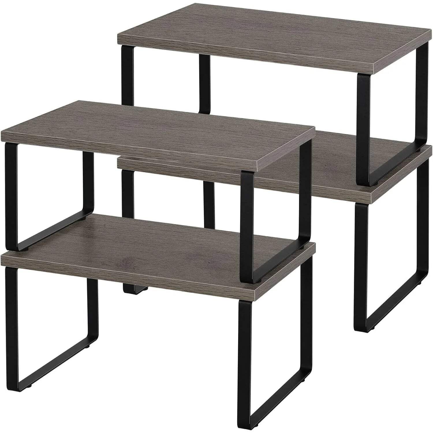 Stackable Expandable Kitchen Spice Racks Cabinet Storage Organizer Set of 4