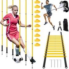 24Pcs Soccer Agility Training Equipment Set Ultimate Poles Yellow