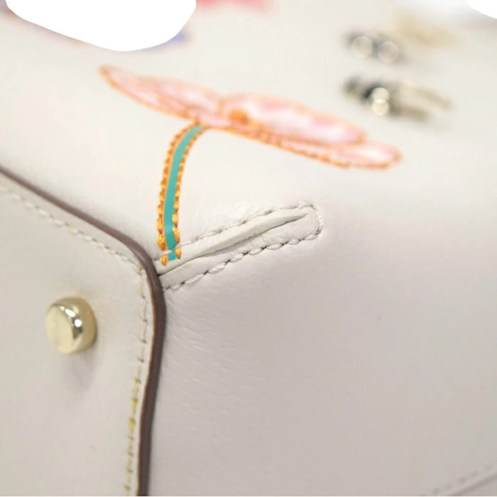 Kate Spade Leather Flower Shoulder Bag White Multi Excellent 12in (30cm) Crossbo thumbnail 6