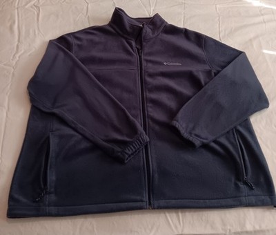 Columbia Men's Size 4XL Blue Full-Zip Fleece Jacket w/ Pockets Stand-Up
