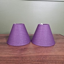 Candle Bulb Lampshades Purple 5.5'' Set of 2 Chandelier Clip On Cotton