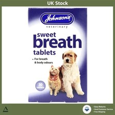 Mint Flavor Breath Tablets - 30 Count for Fresh Breath in Pets (Cats & Dogs)