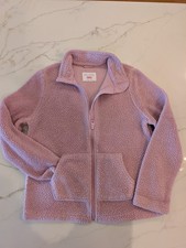 Children's Place Girls Light Pink Sherpa Fleece Full Zip Jacket in L 10/12 